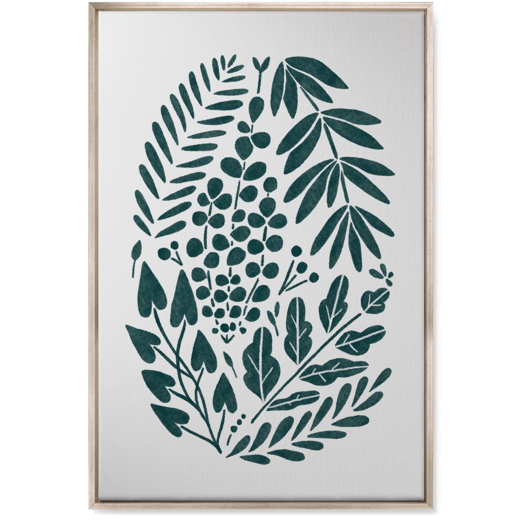 Botanical Composition Wall Art, Metallic, Single piece, Canvas, 24x36, Green
