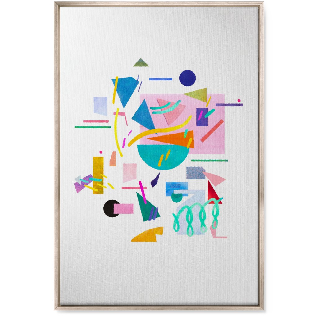 Geometric Collage Pop - Multi Wall Art, Metallic, Single piece, Canvas, 24x36, Multicolor