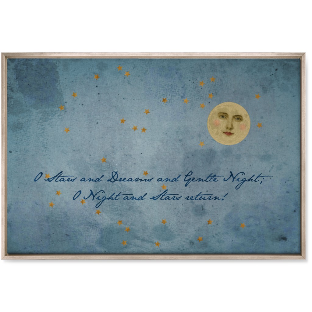 O Night - Blue Wall Art, Metallic, Single piece, Canvas, 24x36, Blue, True Blue