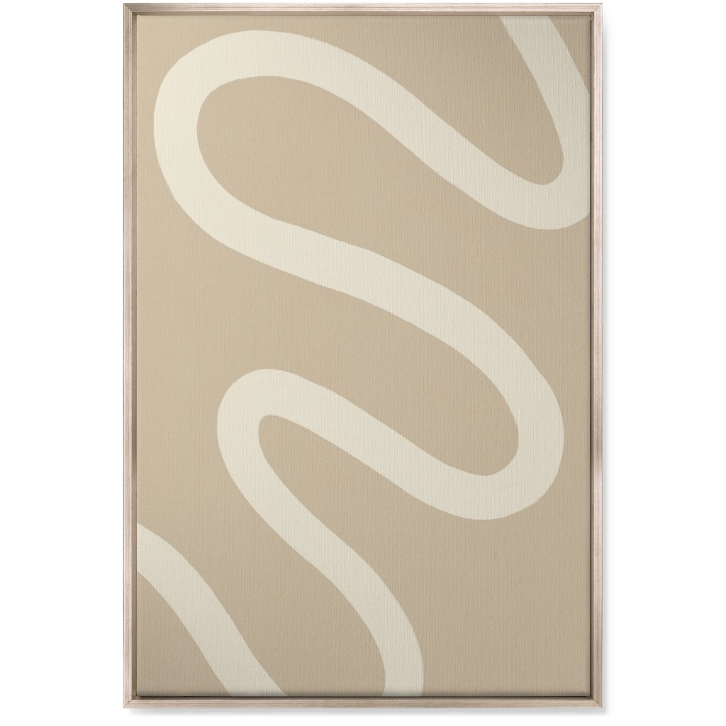 Tangled Brush Strokes Ii Wall Art, Metallic, Single piece, Canvas, 24x36, Beige, Wheat