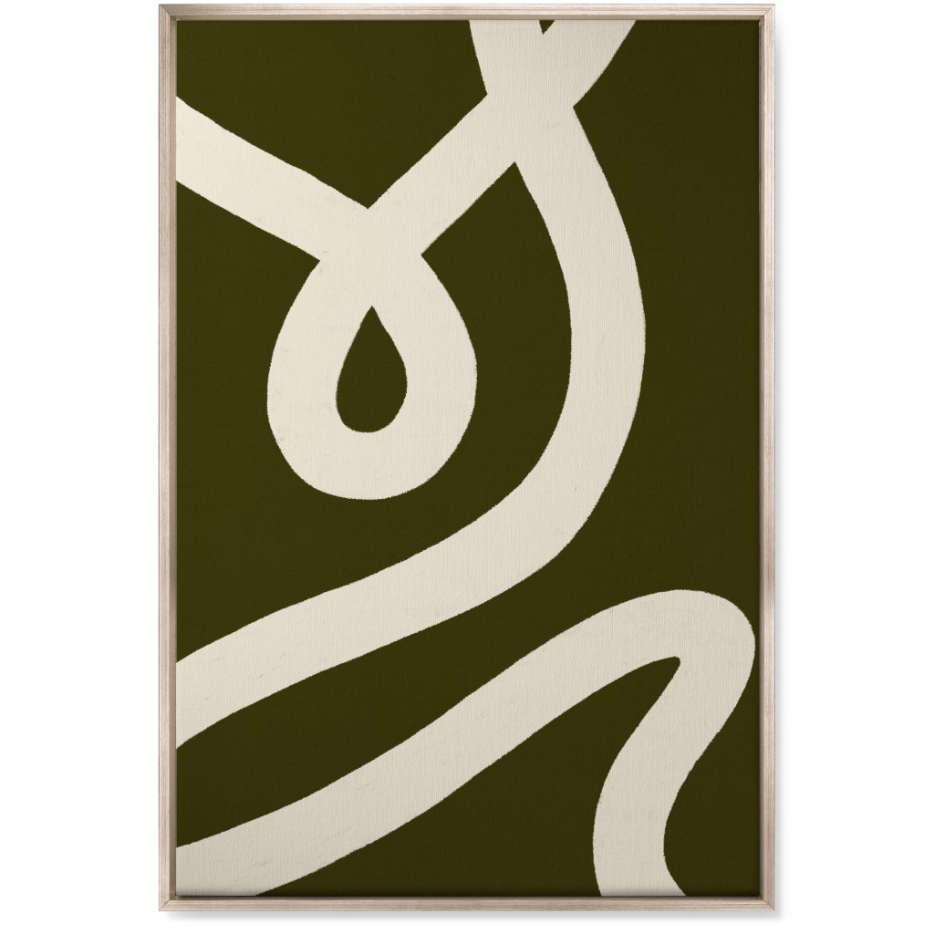 Tangled Brush Strokes V Wall Art, Metallic, Single piece, Canvas, 24x36, Green