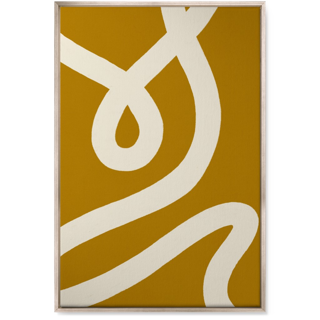 Tangled Brush Strokes V Wall Art, Metallic, Single piece, Canvas, 24x36, Yellow