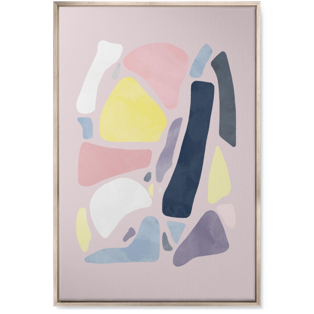 Organic Abstract Shapes - Multi Wall Art, Metallic, Single piece, Canvas, 24x36, Multicolor