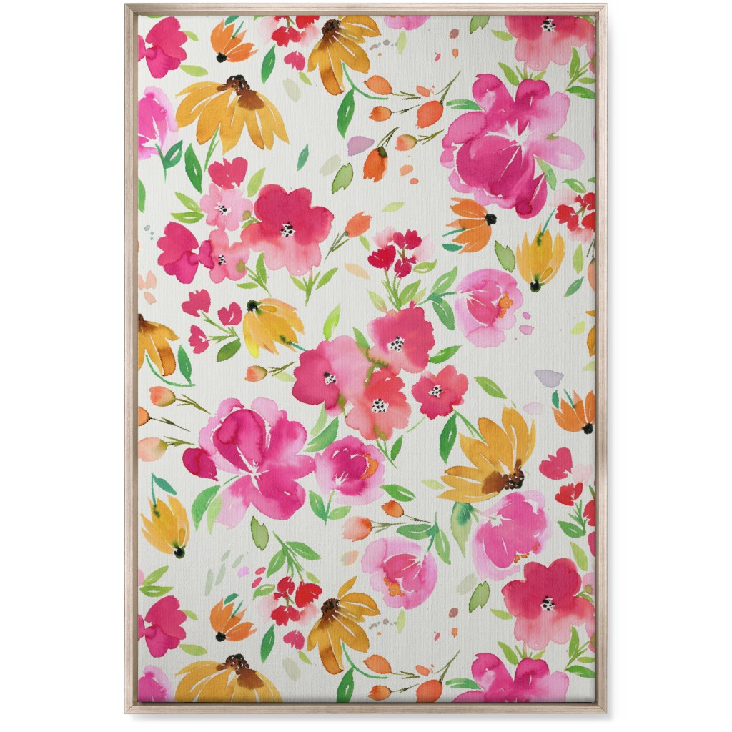 Smells Like Spring Wall Art, Metallic, Single piece, Canvas, 24x36, Pink, Bright Pink