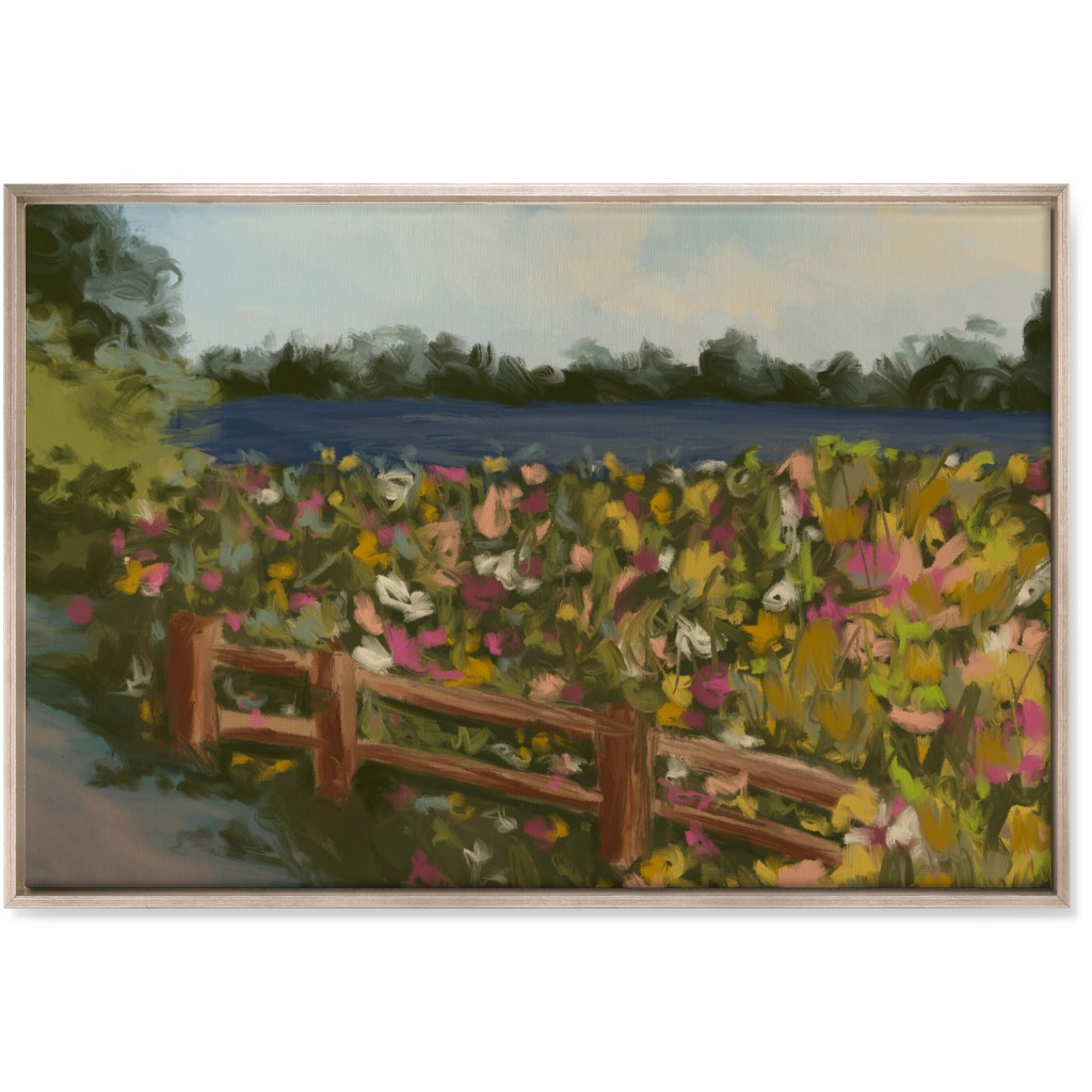 Painted Field of Flowers Wall Art, Metallic, Single piece, Canvas, 24x36, Multicolor