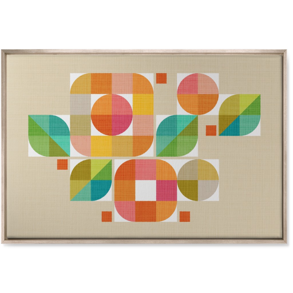 Mod Flower Box Wall Art, Metallic, Single piece, Canvas, 24x36, Multicolor