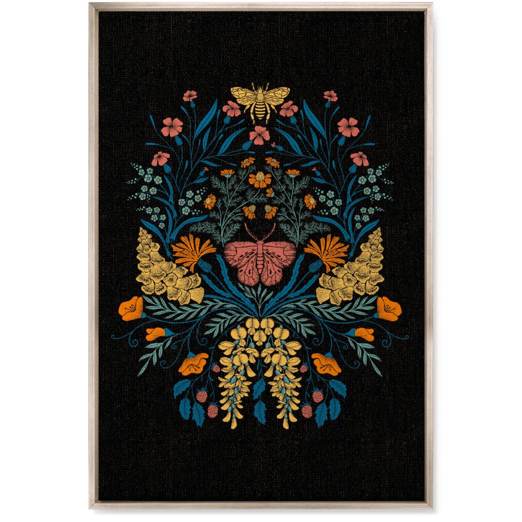 Wildflowers Wall Art, Metallic, Single piece, Canvas, 24x36, Multicolor