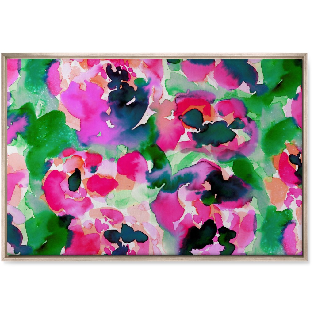 Abstract Flora Watercolor - Multi Wall Art, Metallic, Single piece, Canvas, 24x36, Multicolor