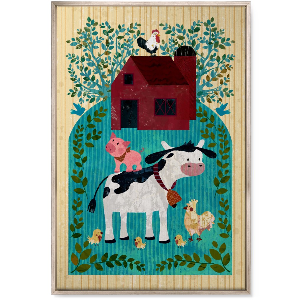 Farm Life - Animals & Barn Wall Art, Metallic, Single piece, Canvas, 24x36, Multicolor
