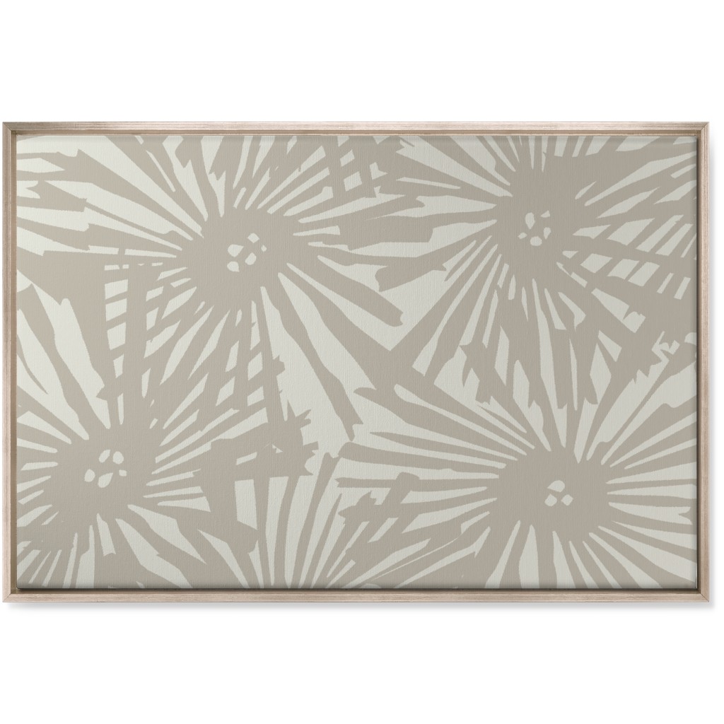 Large Cactus Flower Bloom - Beige Wall Art, Metallic, Single piece, Canvas, 24x36, Beige