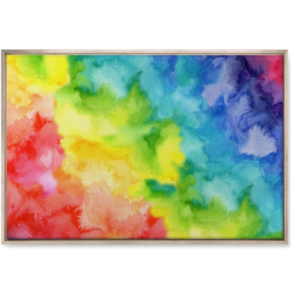 Rainbow Watercolor Wash - Multi Wall Art, Metallic, Single piece, Canvas, 24x36, Multicolor
