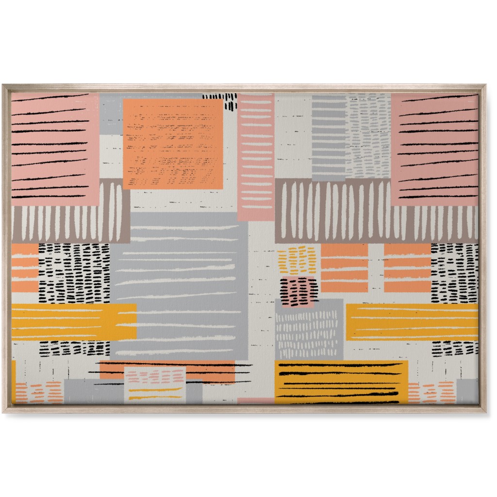 Textured Color Blocks - Multi Wall Art, Metallic, Single piece, Canvas, 24x36, Multicolor