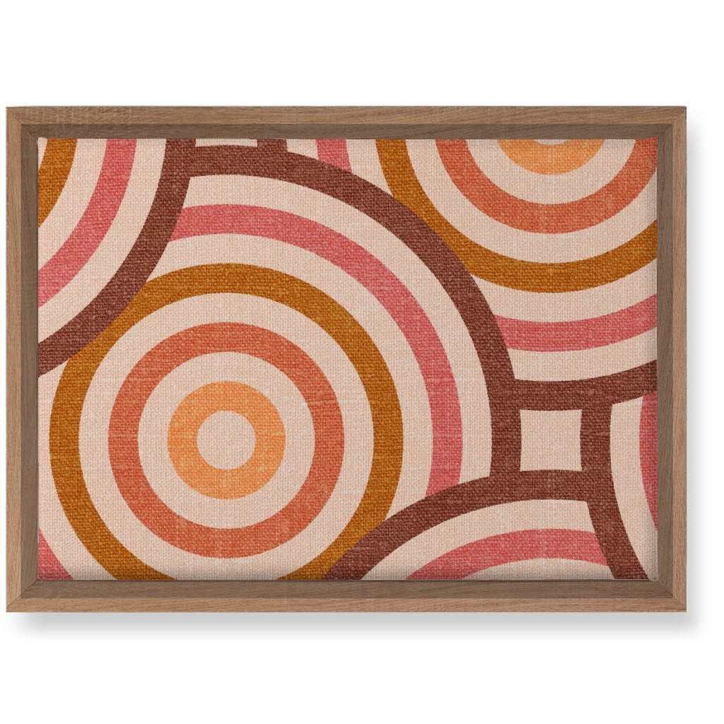 Retro Circles - Warm Wall Art, Natural, Single piece, Canvas, 10x14, Pink