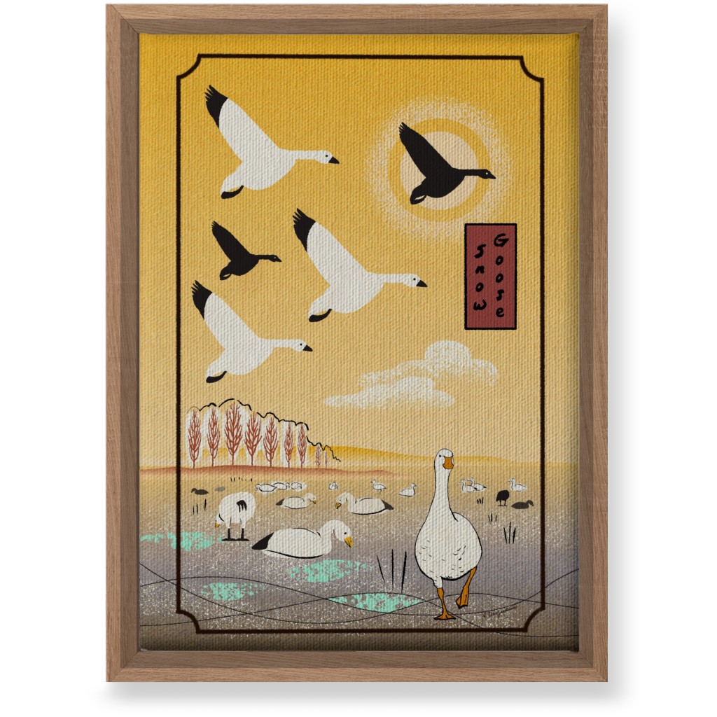 Snow Geese Wall Art, Natural, Single piece, Canvas, 10x14, Yellow, Eggyolk