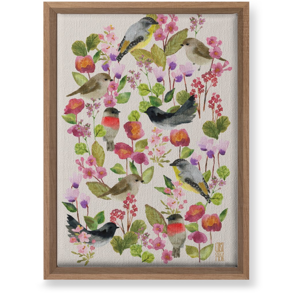 Winter Birds in the Garden Wall Art, Natural, Single piece, Canvas, 10x14, Multicolor