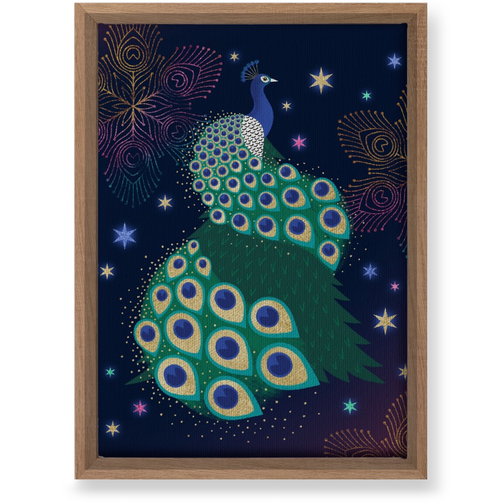 Peacock Sky - Navy Wall Art, Natural, Single piece, Canvas, 10x14, Multicolor