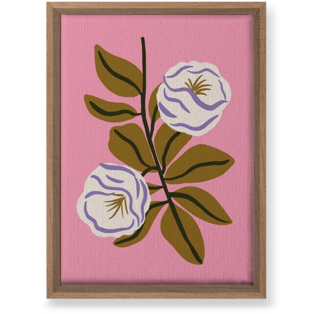 White Bulb Flower - Multi on Pink Wall Art, Natural, Single piece, Canvas, 10x14, Pink