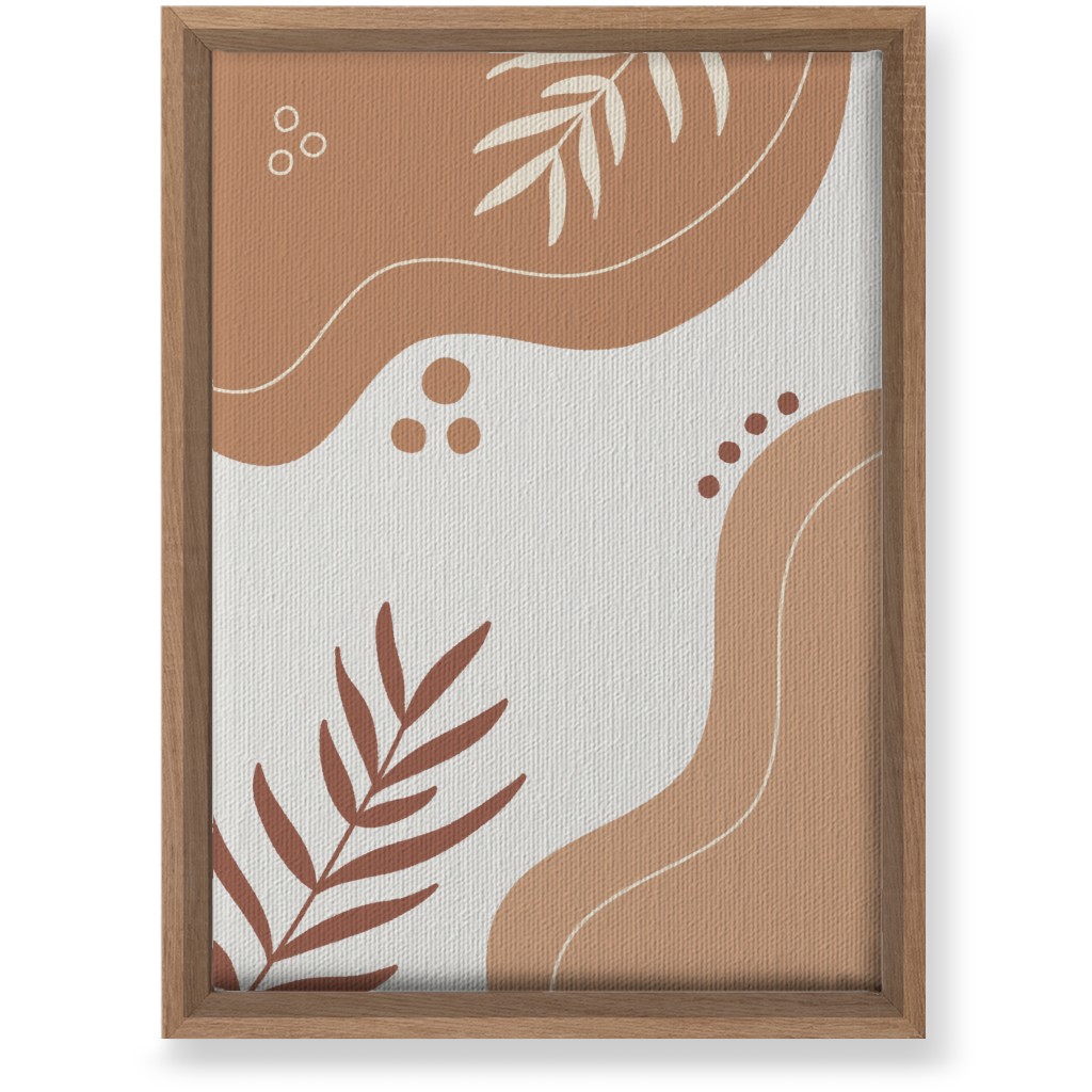 Fern Leaves and Abstract Shapes - Neutral Wall Art, Natural, Single piece, Canvas, 10x14, Orange
