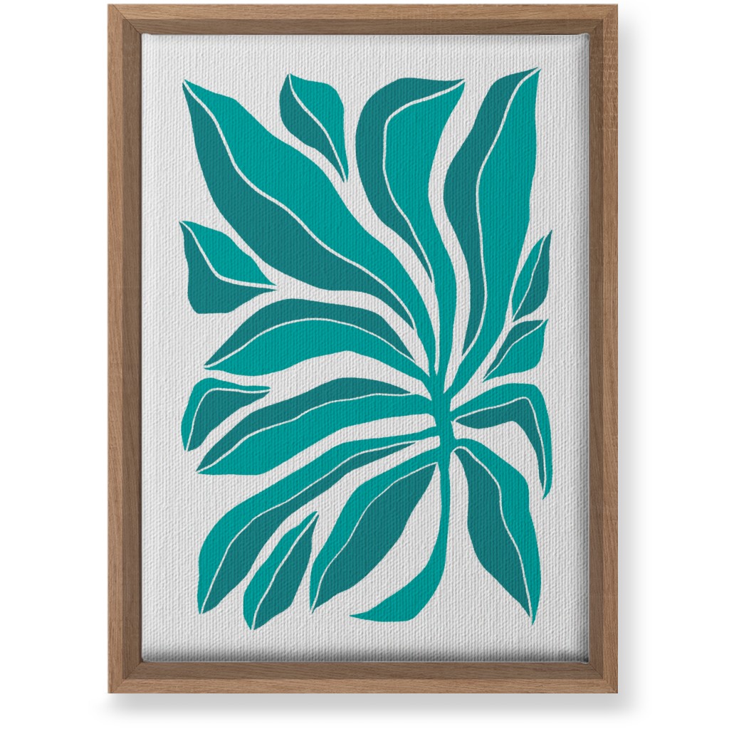 Minimalist Block Botanical Palm Leaves - Green Wall Art, Natural, Single piece, Canvas, 10x14, Green