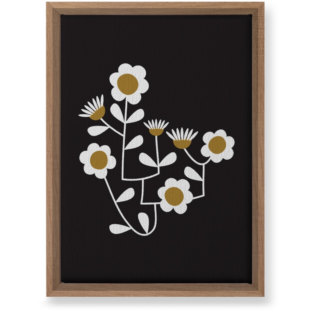Mod Hanging Floral Wall Art, Natural, Single piece, Canvas, 10x14, Black