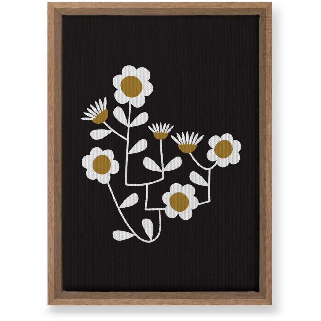 Mod Hanging Floral Wall Art, Natural, Single piece, Canvas, 10x14, Black, Charcoal