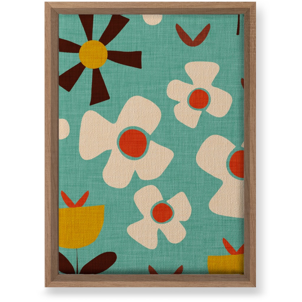 Groovy Flowers Wall Art, Natural, Single piece, Canvas, 10x14, Multicolor, Sea