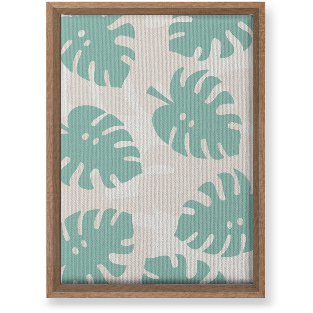 Monstera Leaves in Earth Tones Wall Art, Natural, Single piece, Canvas, 10x14, Green, Frost