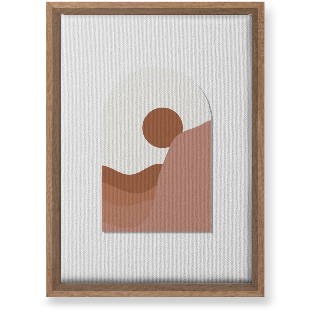 Abstract Desert Landscape in Window Daylight Wall Art, Natural, Single piece, Canvas, 10x14, Pink, White