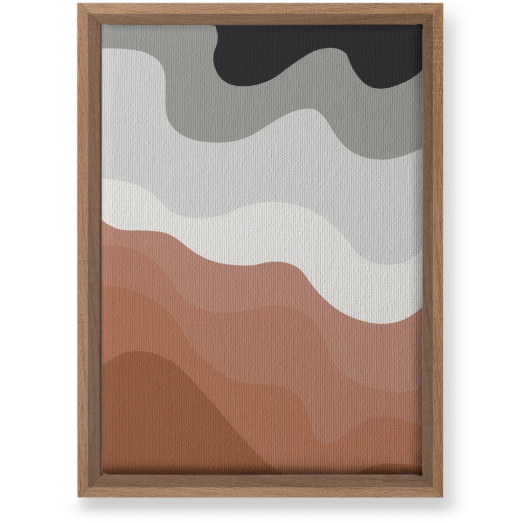 Retro Abstract Waves Wall Art, Natural, Single piece, Canvas, 10x14, Multicolor