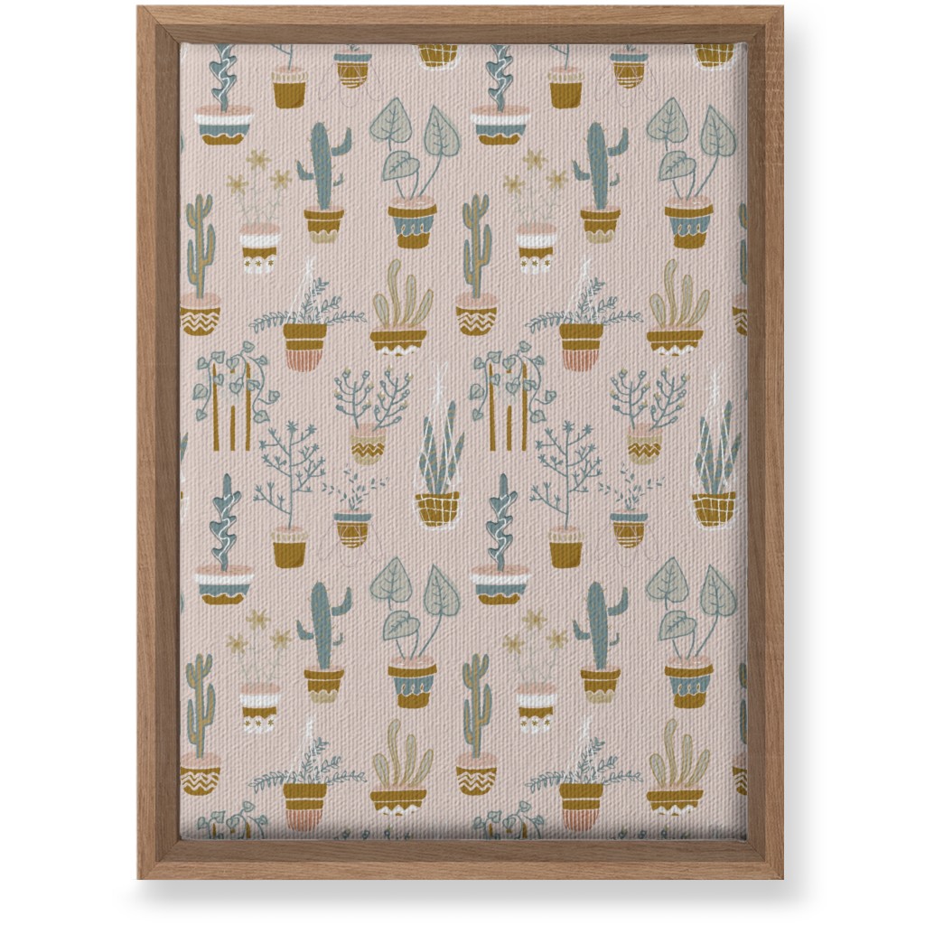 Indoor Plants - Pink Wall Art, Natural, Single piece, Canvas, 10x14, Pink, Bright Pink