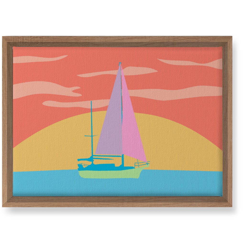 Minimalist Sunset Sail - Bold Wall Art, Natural, Single piece, Canvas, 10x14, Multicolor