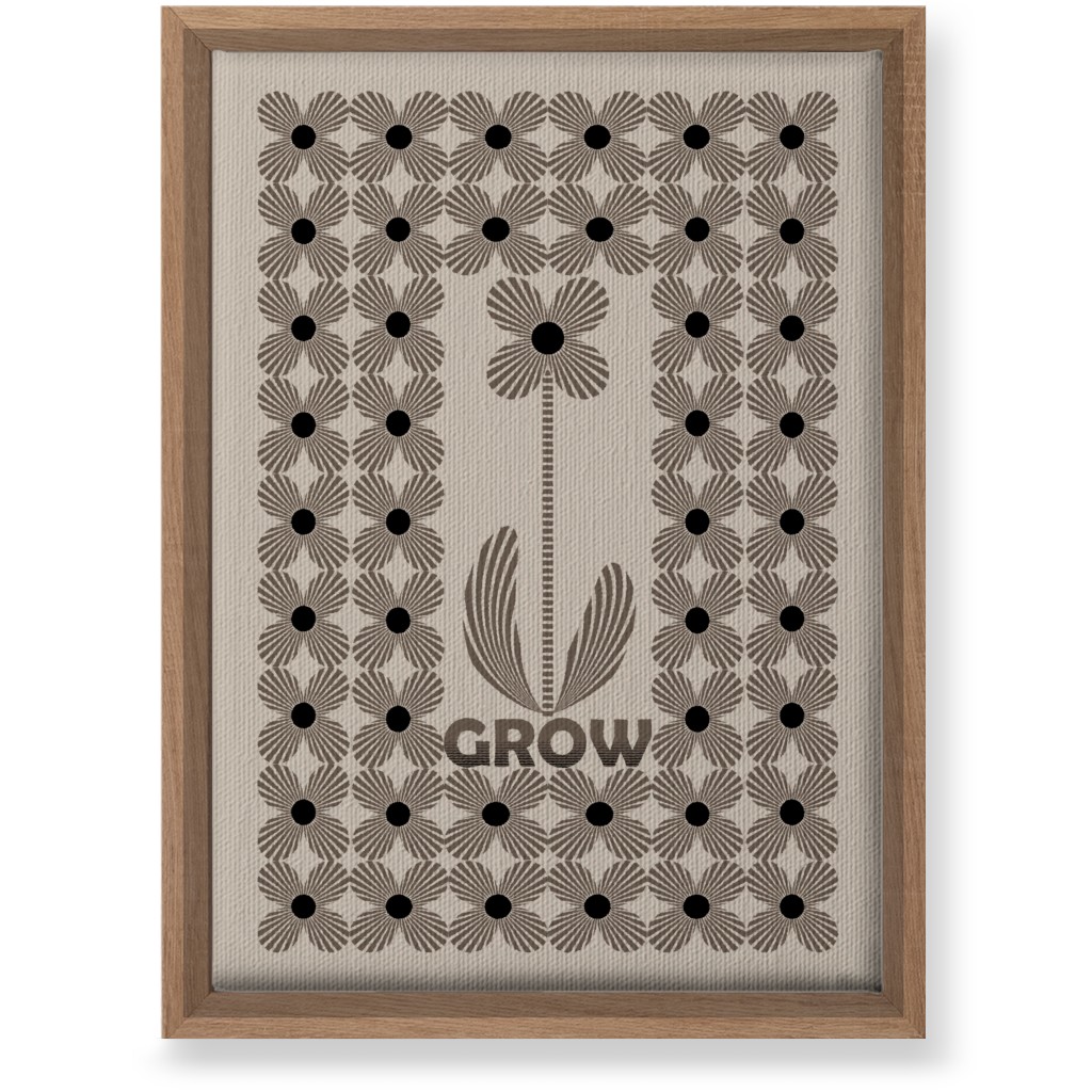 Grow Modern Flower - Beige and Black Wall Art, Natural, Single piece, Canvas, 10x14, Beige, Pearl