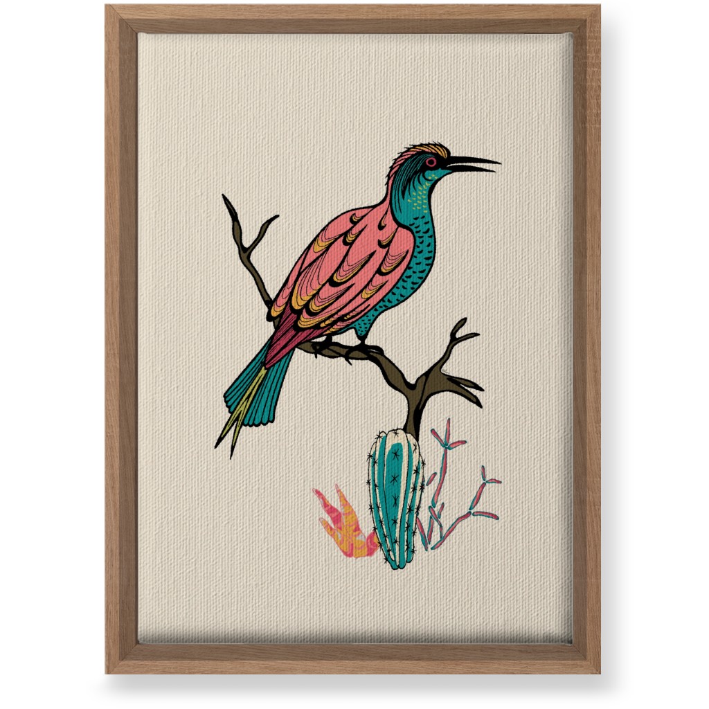 Bird on Branch - Multi Wall Art, Natural, Single piece, Canvas, 10x14, Beige, Pearl