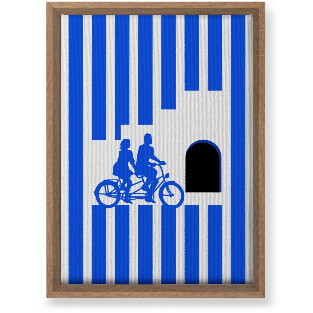 Riders Minimal Artwork - Blue Wall Art, Natural, Single piece, Canvas, 10x14, Blue
