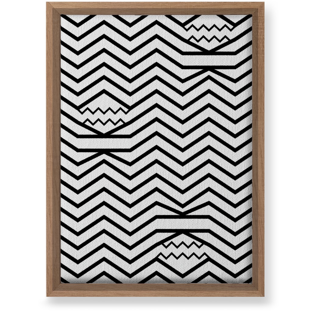 Wavy Lines - Black and White Wall Art, Natural, Single piece, Canvas, 10x14, Black