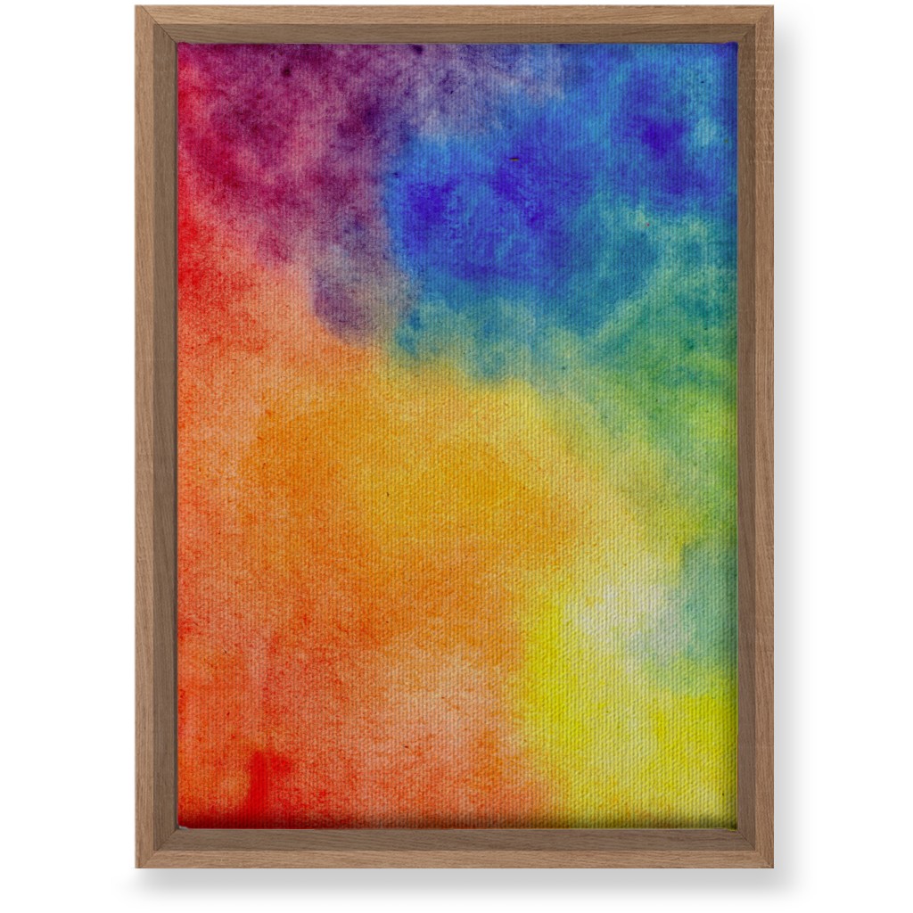 Watercolor Rainbow Abstract - Multi Wall Art, Natural, Single piece, Canvas, 10x14, Multicolor