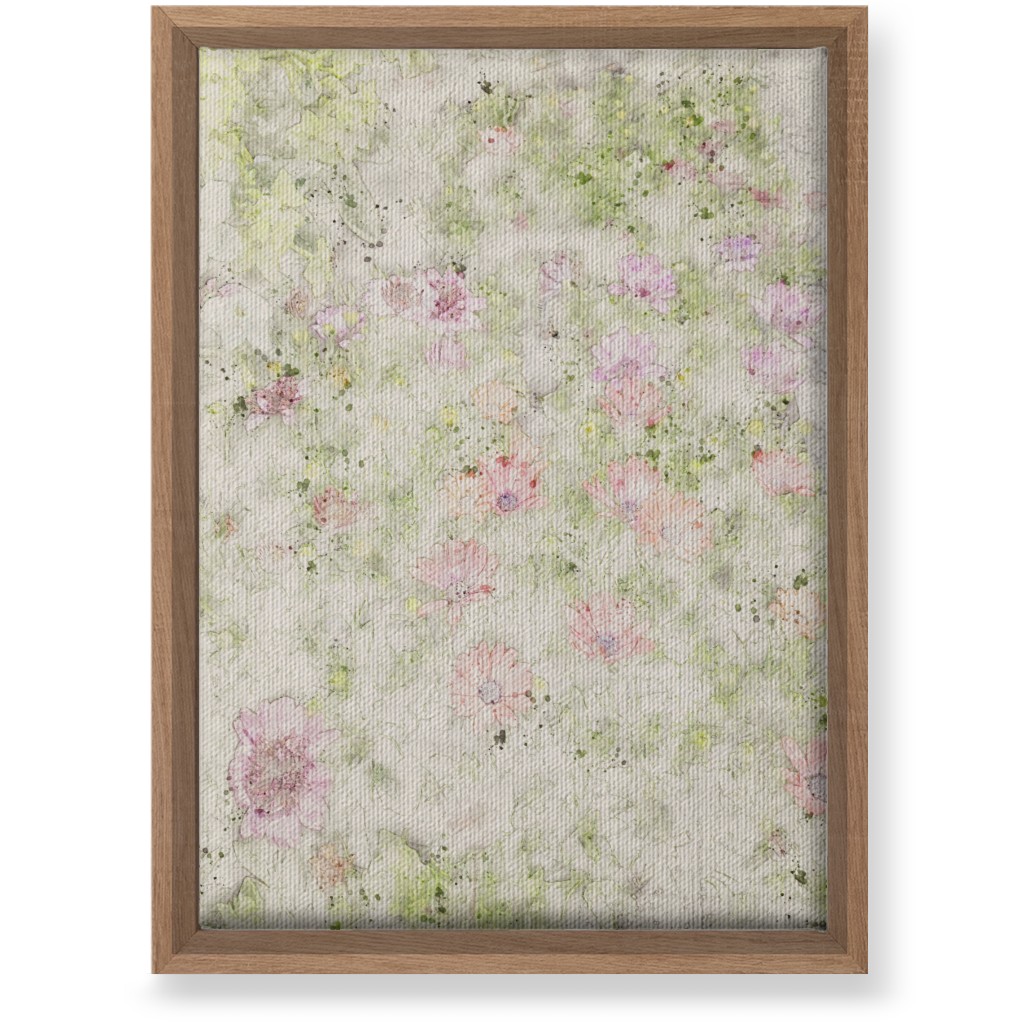Watercolor Floral - Beige and Pink Wall Art, Natural, Single piece, Canvas, 10x14, Beige, Pearl