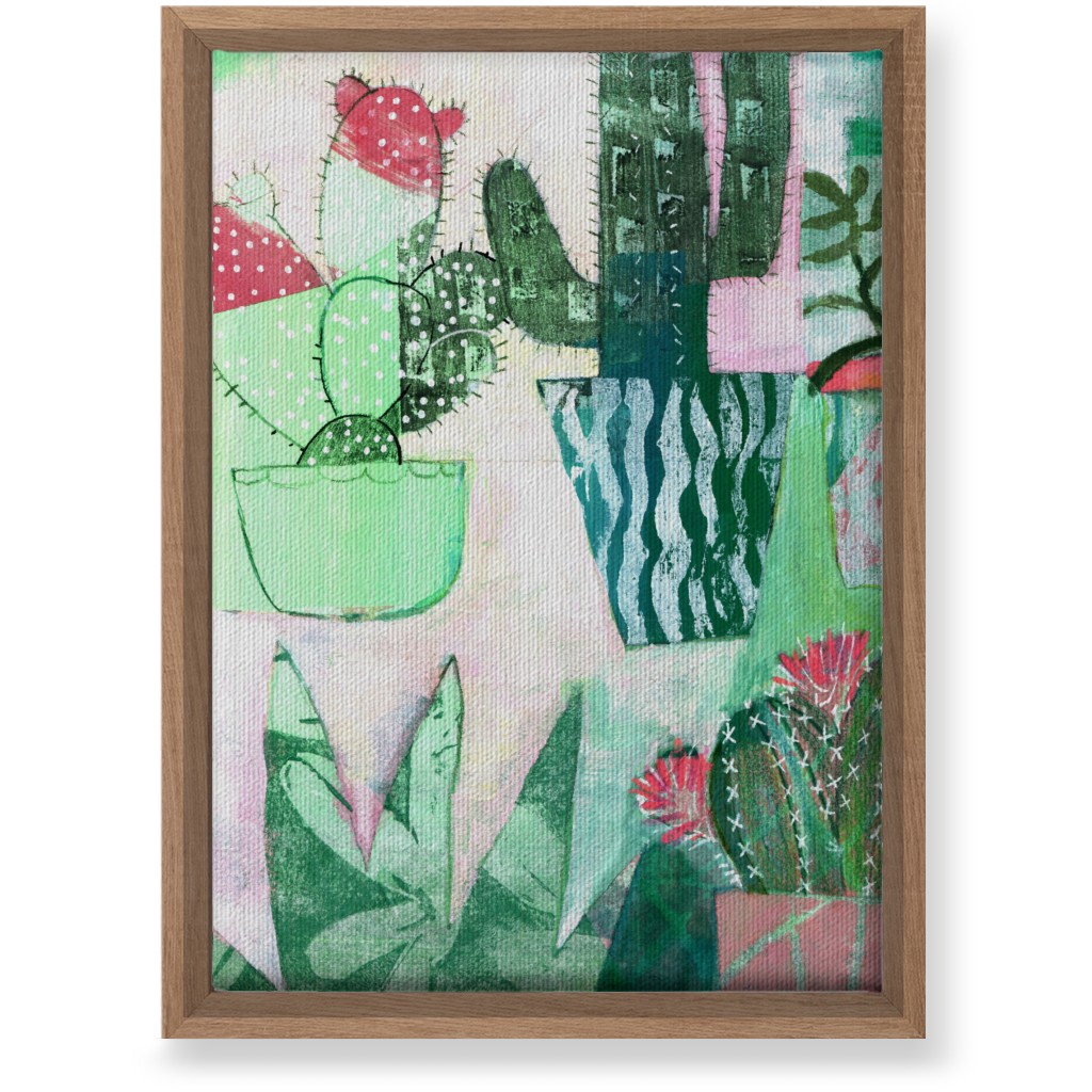 Cactus Collage - Green Wall Art, Natural, Single piece, Canvas, 10x14, Green