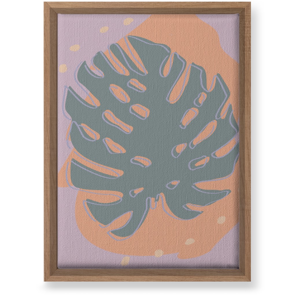 Modern Monstera Leaf - Green and Purple Wall Art, Natural, Single piece, Canvas, 10x14, Green, Classic Green