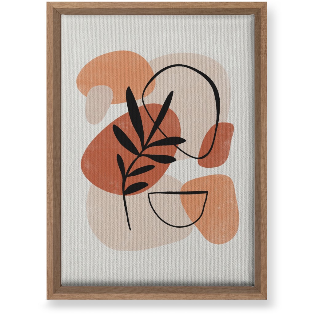 Abstract Frond - Terracotta and Ivory Wall Art, Natural, Single piece, Canvas, 10x14, Beige