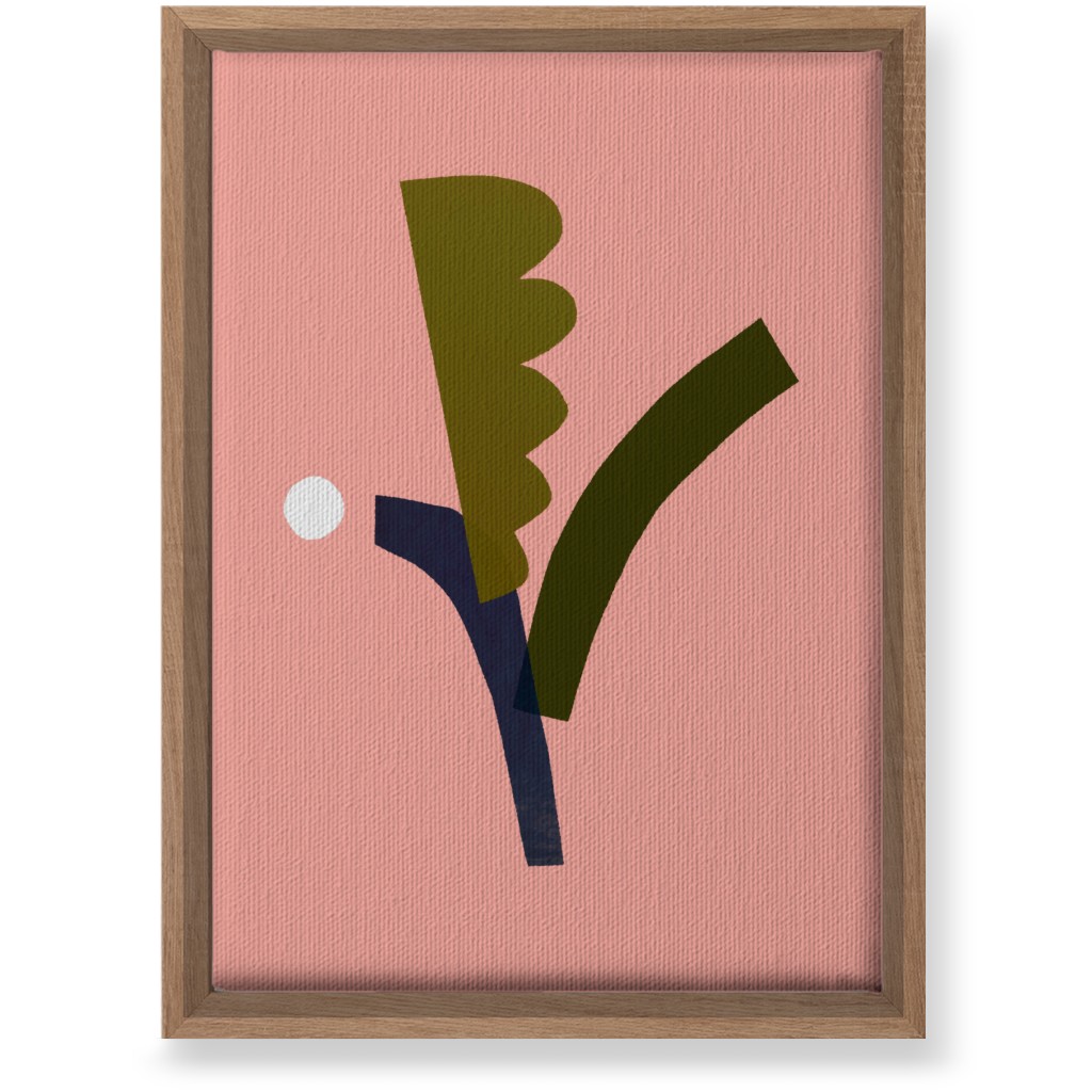 Leaves - Pink Wall Art, Natural, Single piece, Canvas, 10x14, Pink, Bright Pink