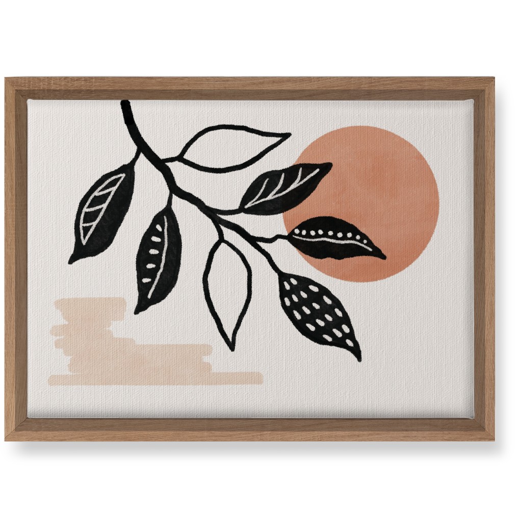 Sunset and Leaves Wall Art, Natural, Single piece, Canvas, 10x14, Beige, Tan