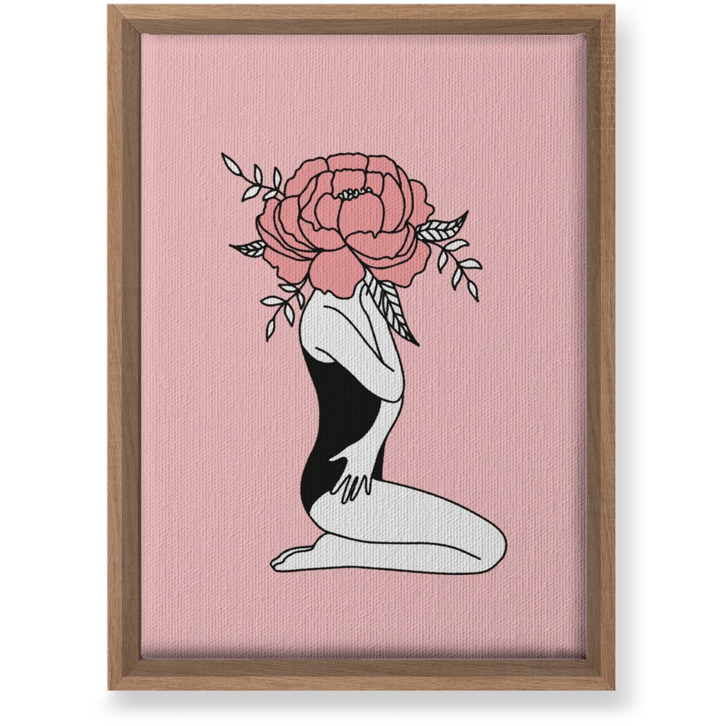 Modern Feminine Abstract - Pink Wall Art, Natural, Single piece, Canvas, 10x14, Pink