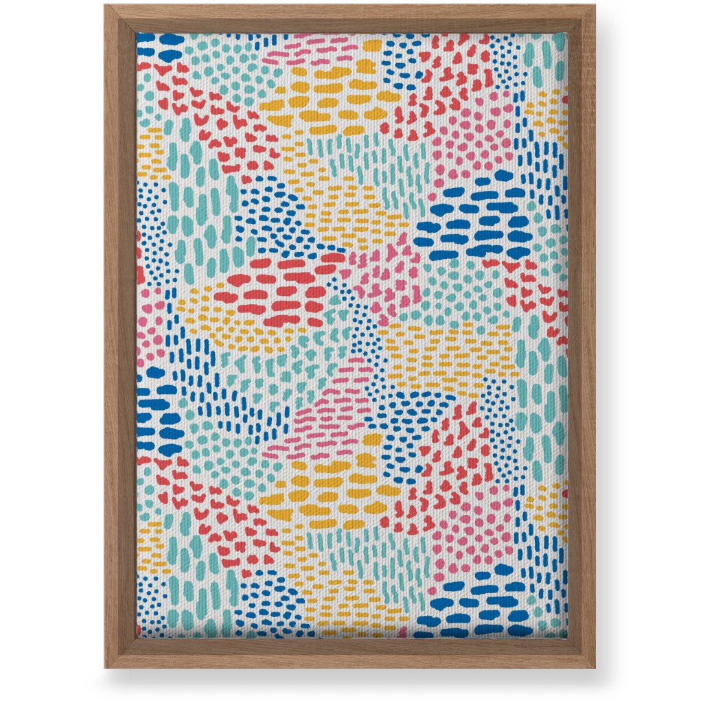 Abstract Colorful Dots and Dashes - Multi Wall Art, Natural, Single piece, Canvas, 10x14, Multicolor