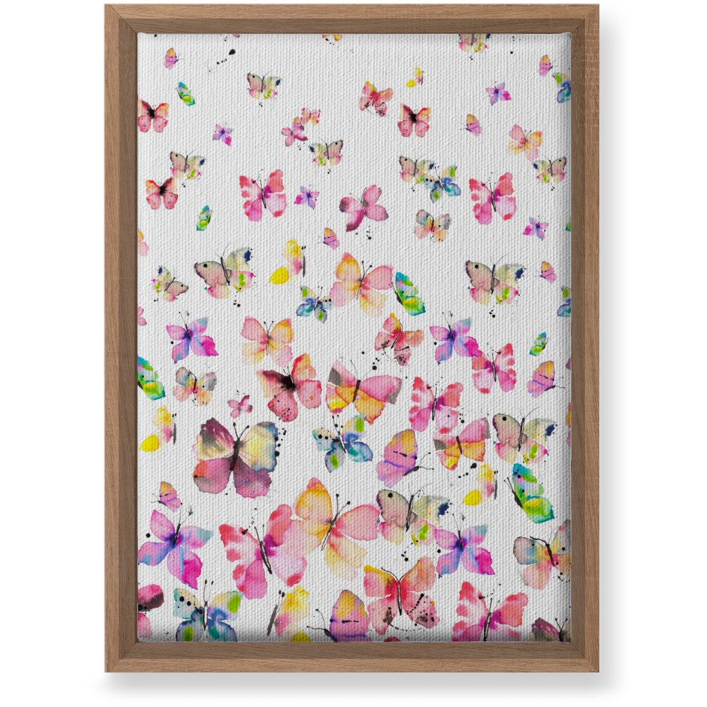 Watercolor Spring Butterflies - Multi Wall Art, Natural, Single piece, Canvas, 10x14, Multicolor