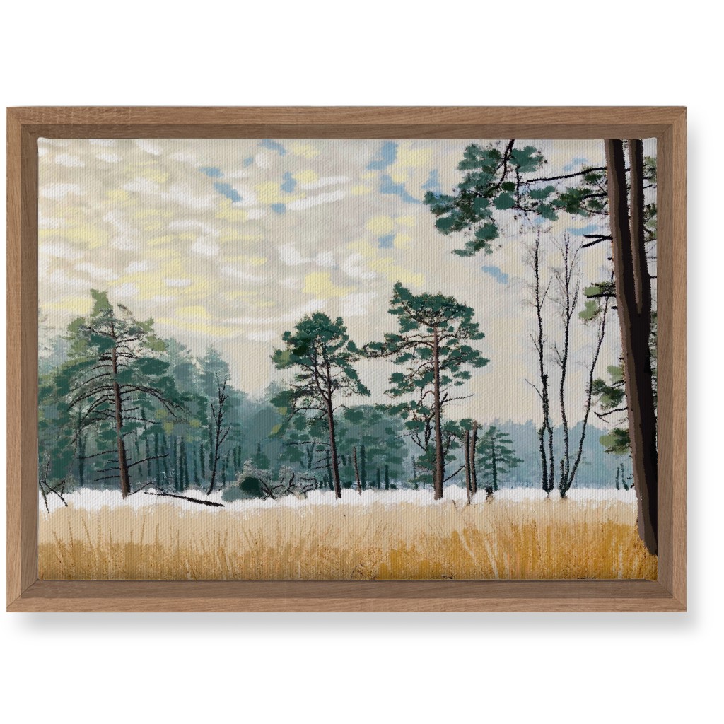Winter Meadow With Trees Wall Art, Natural, Single piece, Canvas, 10x14, Multicolor