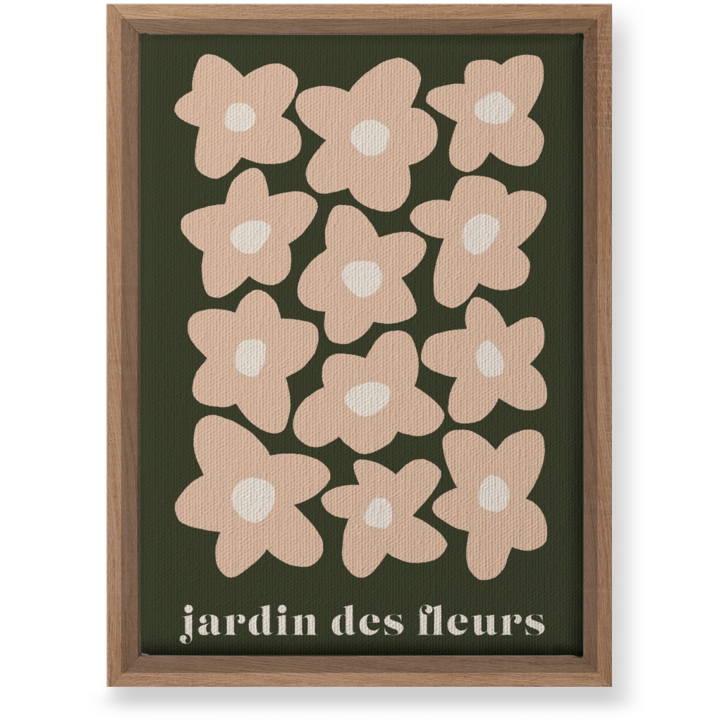 Botanical Graphic Retro Flower Garden Wall Art, Natural, Single piece, Canvas, 10x14, Green