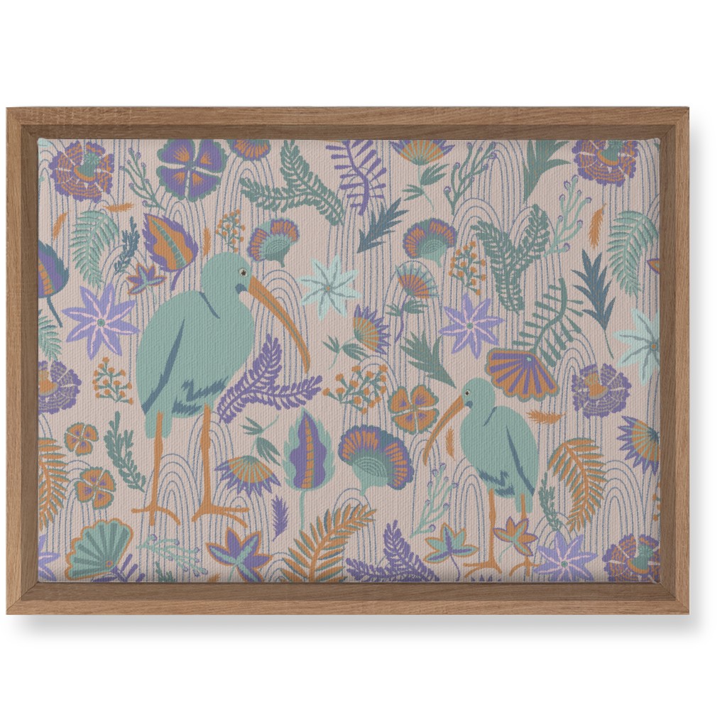 Ibis and Plants - Pink Wall Art, Natural, Single piece, Canvas, 10x14, Multicolor