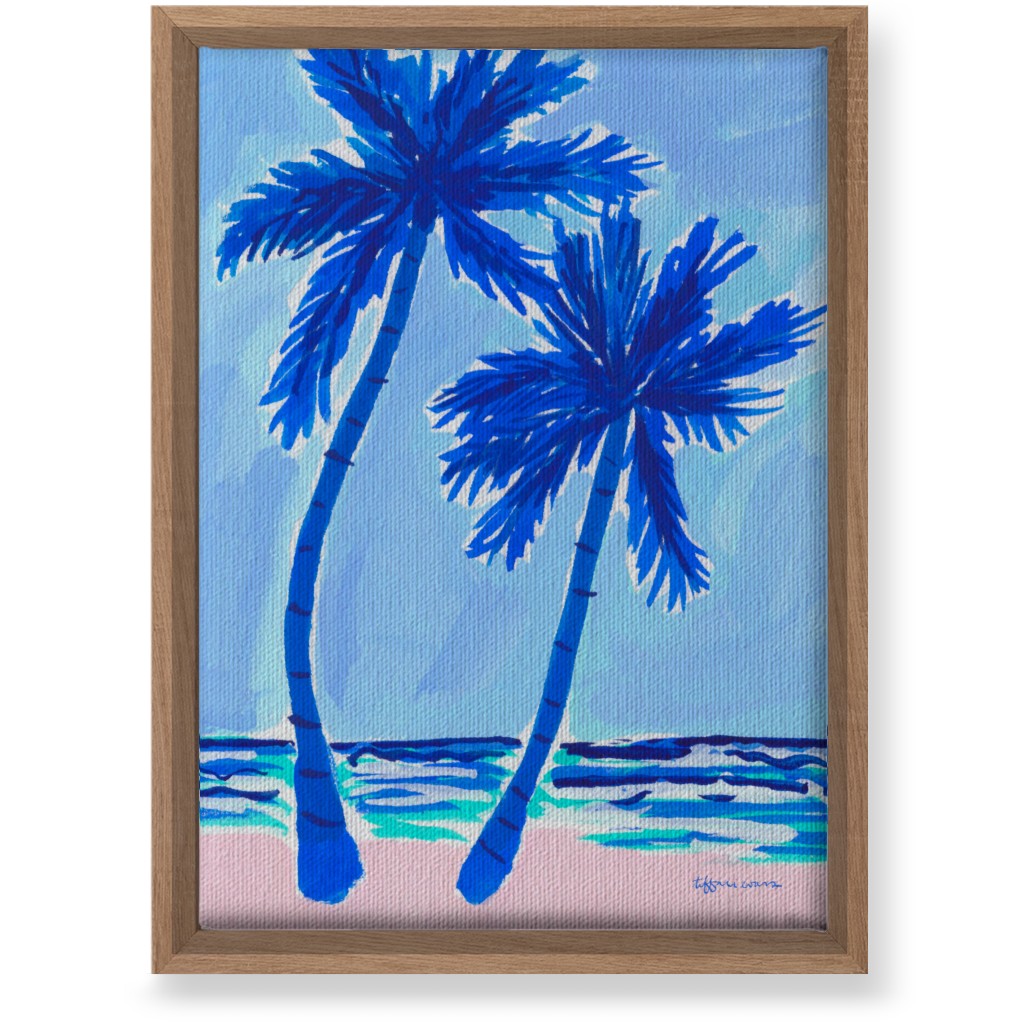 Palm Beach Vibes - Blue Wall Art, Natural, Single piece, Canvas, 10x14, Blue, True Blue