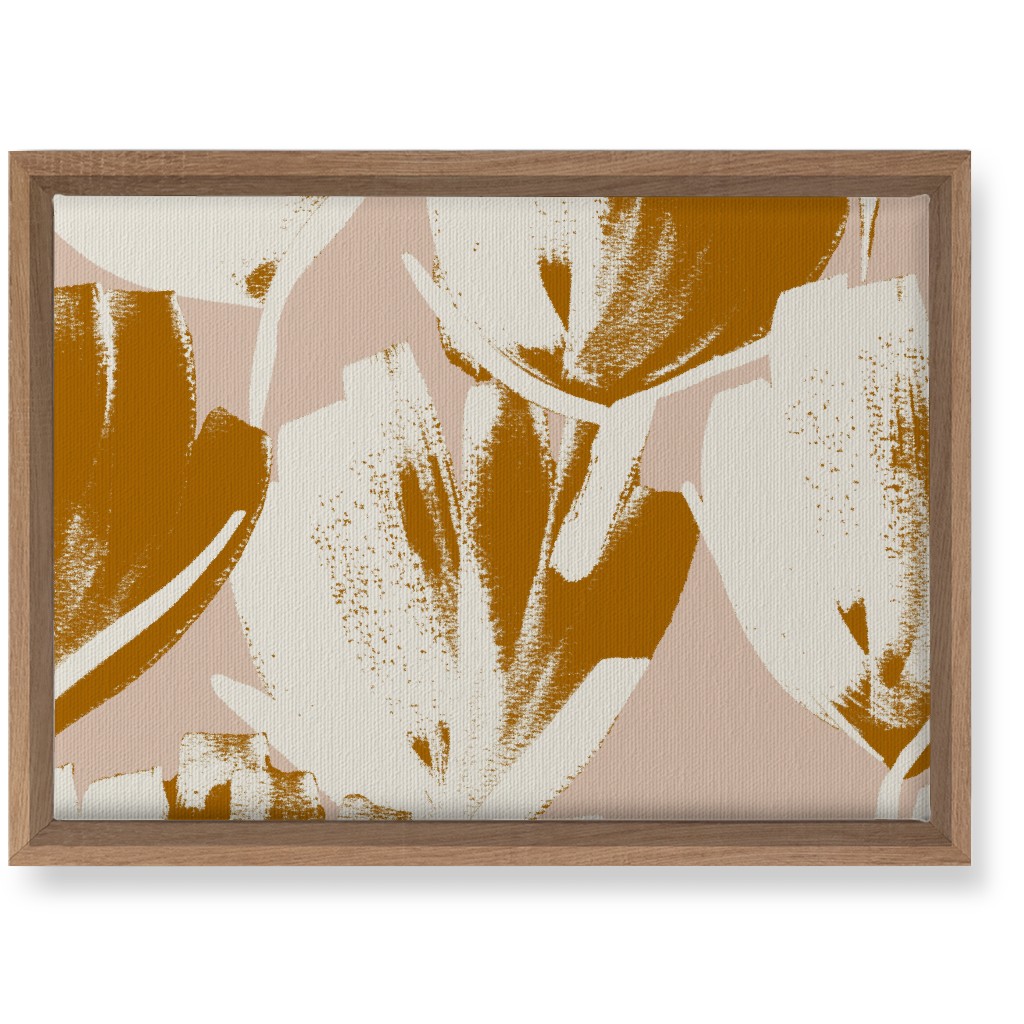 Flowers - Mustard Wall Art, Natural, Single piece, Canvas, 10x14, Pink